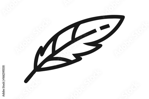 set of feather silhouette vector on white background