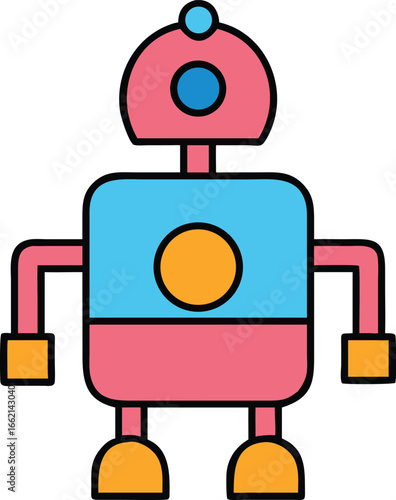 Minimal outline of a robot companion friendly smart design Technology Vector