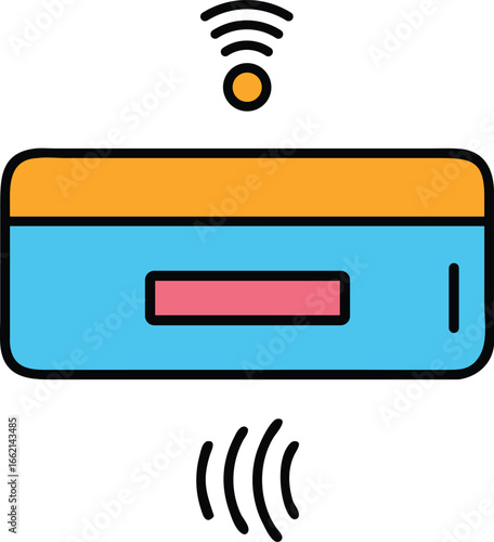 Minimal outline of a smart air conditioner cooling device Technology Vector