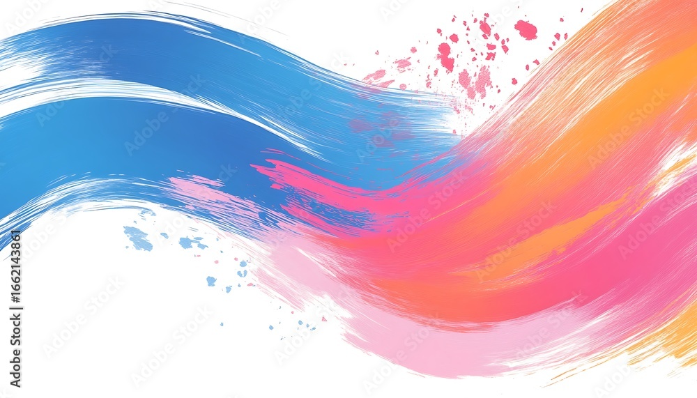 custom made wallpaper toronto digitalAbstract Brush Strokes Background with Blue, Pink, Orange on White Backdrop