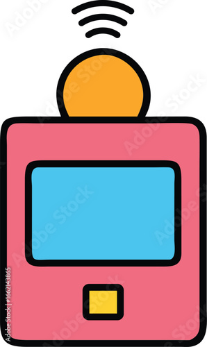Minimal outline of a solar powered smart device eco design Technology Vector