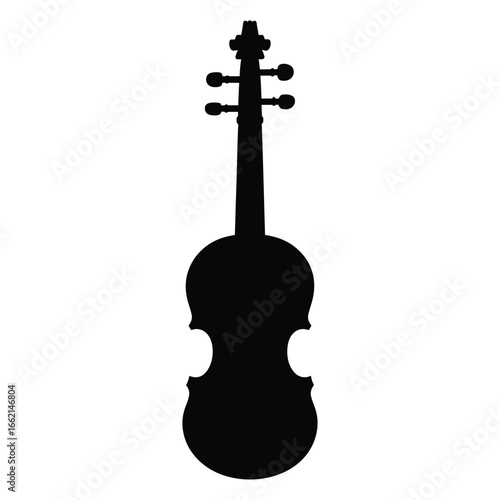 Black silhouette of a violin on a white background musical instrument string instrument