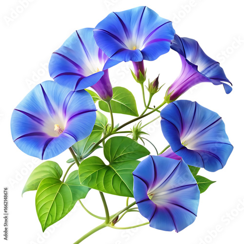 morning glory flower image isolated on a transparent background
