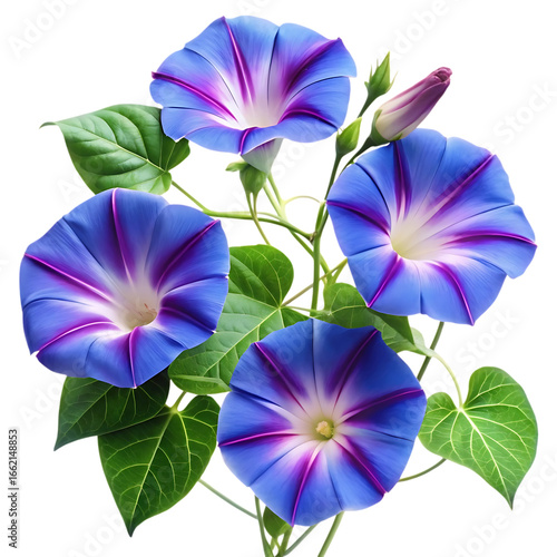 morning glory flower image isolated on a transparent background