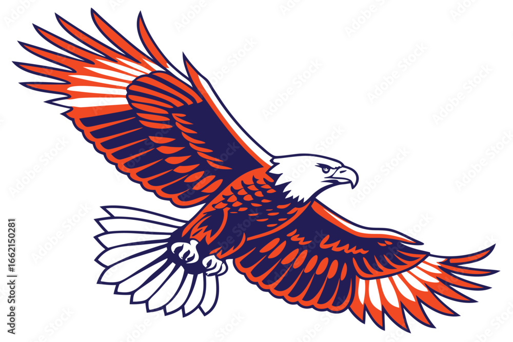 Obraz premium Dynamic Vector Illustration of an Eagle with Bold Design and Strong Colors