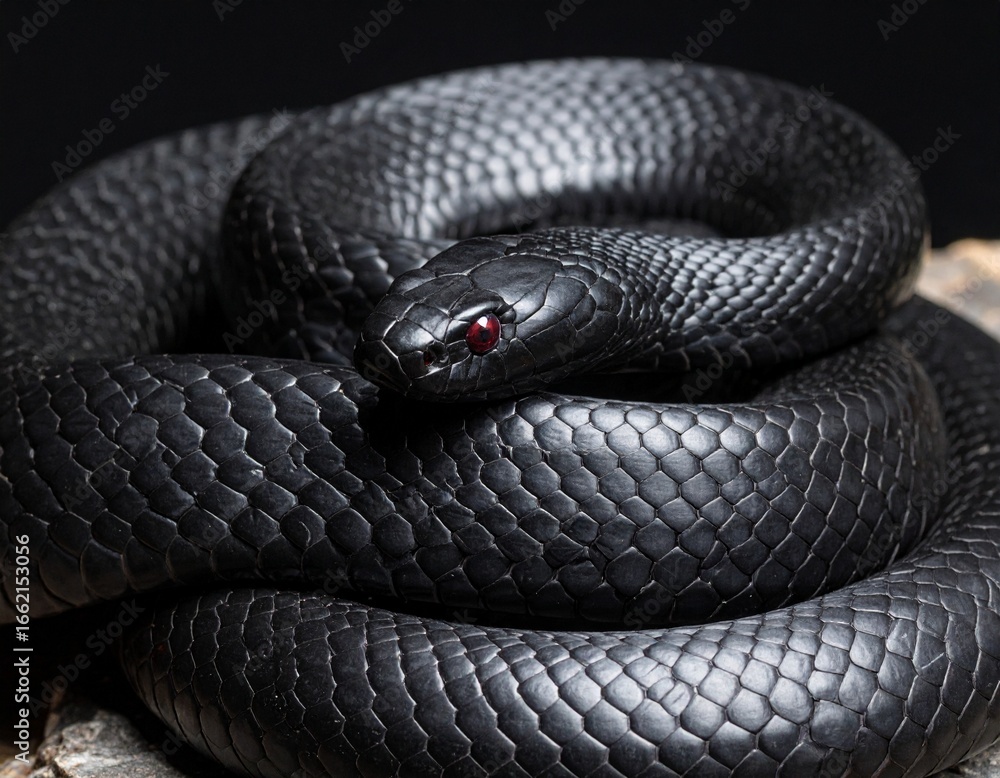 Fototapeta premium close up of a black snake