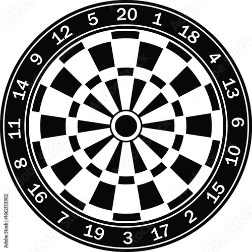 Dart Board Silhouette, Dart Boards Svg. Dart Game, Dartboard, and Target Shooting Set. Vector Cut file for Cricut, isolated on white background