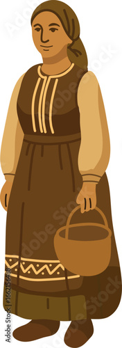 Woman in Traditional Peasant Clothing