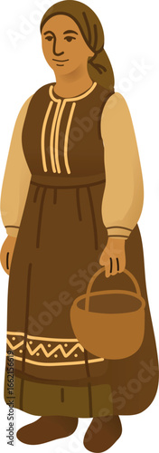 Woman in Traditional Peasant Clothing