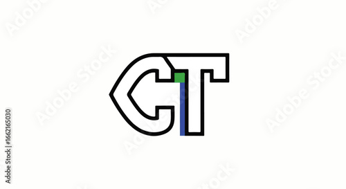 Modern GT letter combination logo with a bold black outline and blue and green accents.