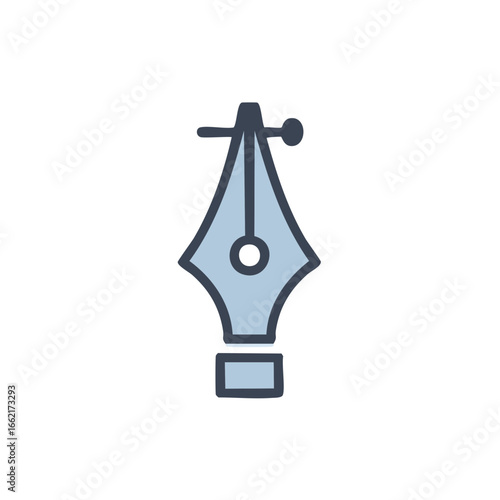 Pale Blue Nib Represents Fountain Pen for Writing and Illustration