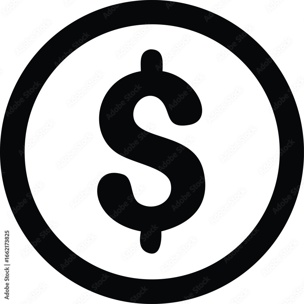 Naklejka premium Bold dollar sign symbolizing wealth and financial success