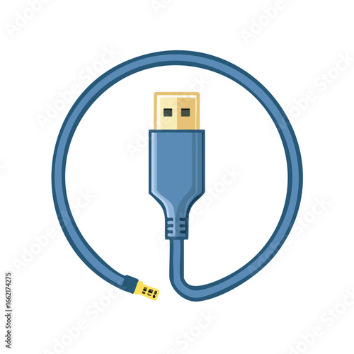 Blue USB Cable with Mini Jack, Electronic Device Connection, Peripheral