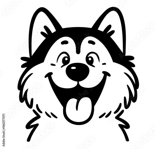Happy husky dog head