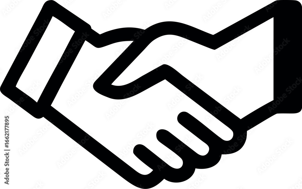Fototapeta premium Handshake line art simple illustration