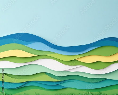 Abstract Layers of Paper in Golf Course Design Concept Art