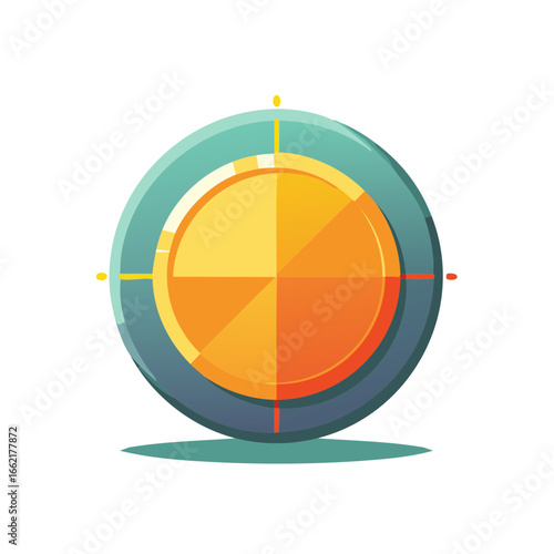 Round Segmentation Design Element With Target Lines and Gradient Fill
