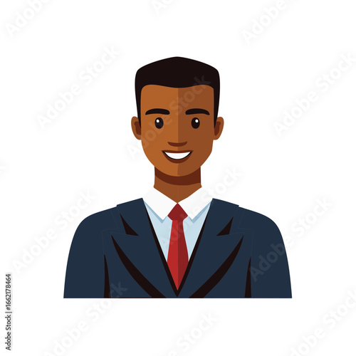 Portrait of a smiling professional man wearing a suit and tie vector illustration