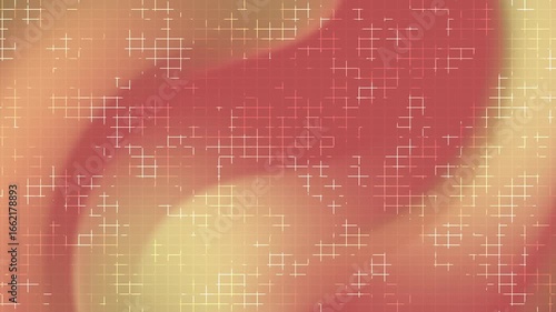 Warm Orange Yellow Abstract Grid Background with Glowing Digital Lines