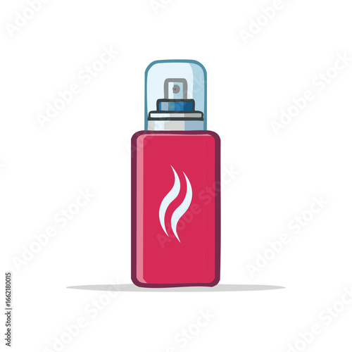 Aromatic Red Spray Bottle with Flame Icon for Fragrance, Beauty, or Air Freshener Product