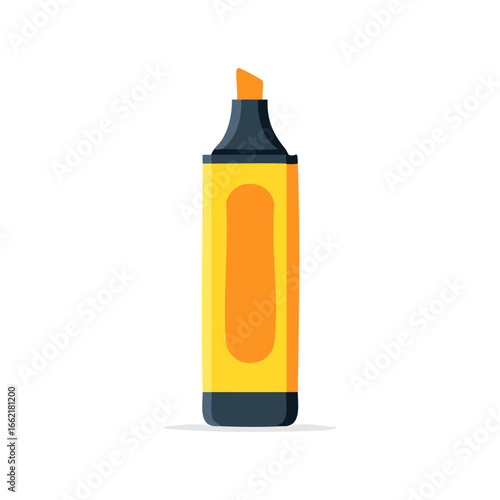 Yellow and Orange Highlighter Pen for Marking or Highlighting Text and Documents Isolated