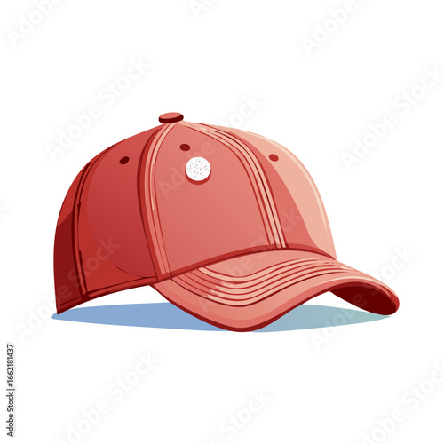 Red Baseball Cap Illustration Protective Sportswear Headwear Accessory