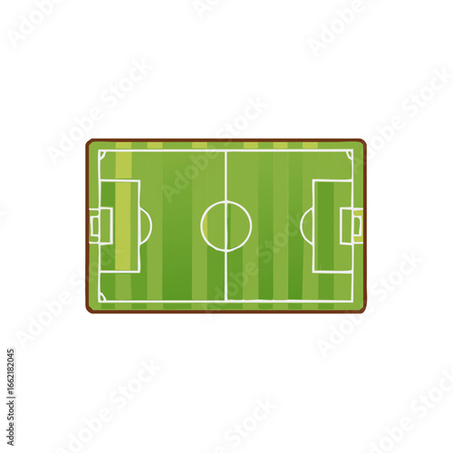 Aerial view of a football field, soccer game, sports pitch, stadium, green grass, lines, soccer field drawing, game court