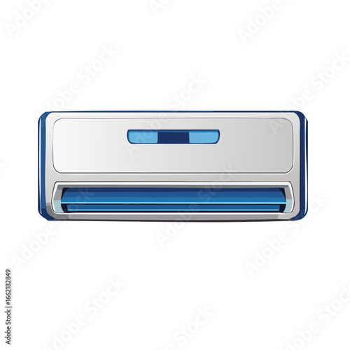 Air conditioner vector artwork; cool climate control illustration, indoor electric appliance to adjust temperature with modern design