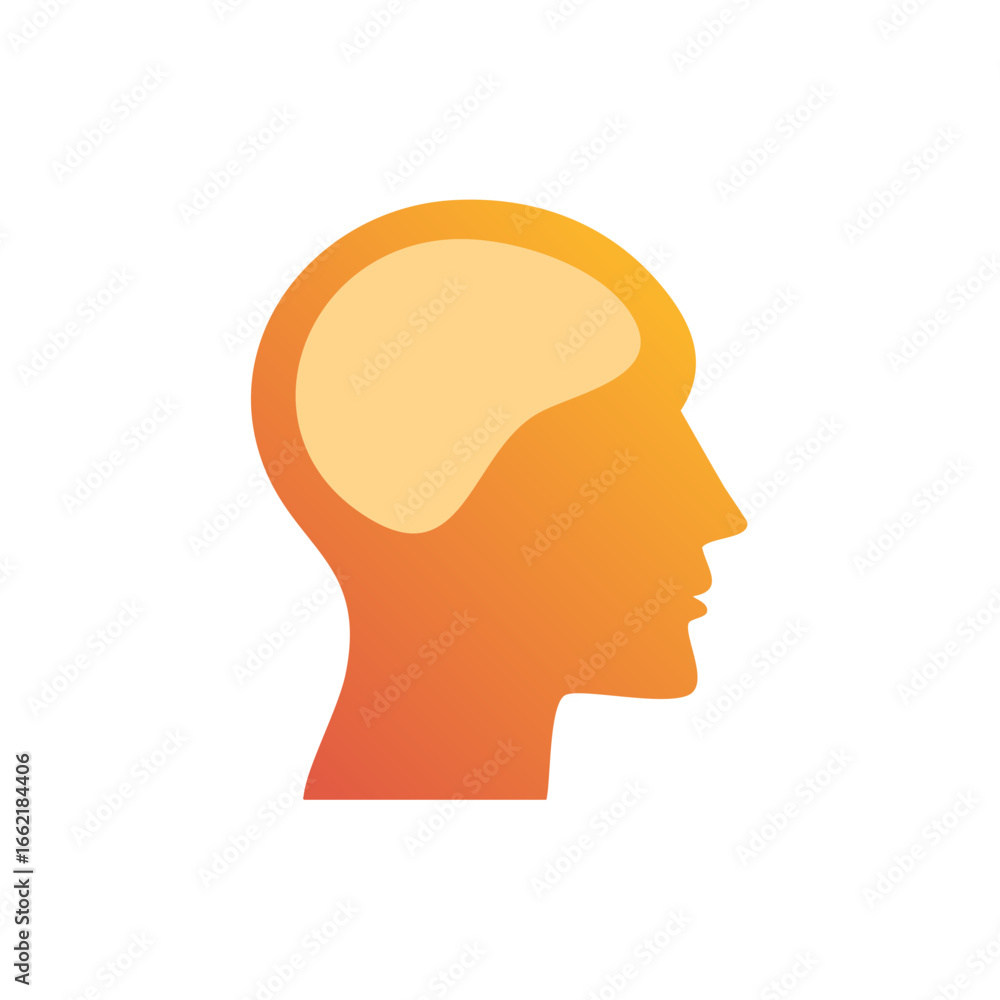 Person's Head in Profile Depicting a Brain Gradient Design for Mental Health Concepts Person's Head in Profile Depicting a Brain Gradient Design for Mental Health Concepts
