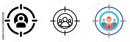 Target Audience Icon Set for Marketing and Customer Analysis