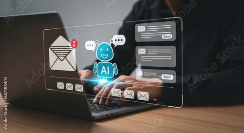 Boost email efficiency with AI powered automation on modern laptop
