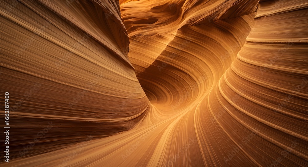 Obraz premium A close up view of the smooth sandstone formations in a canyon with shadows and light patterns