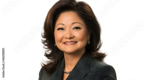 Smiling Asian Businesswoman Portrait Professional Headshot
