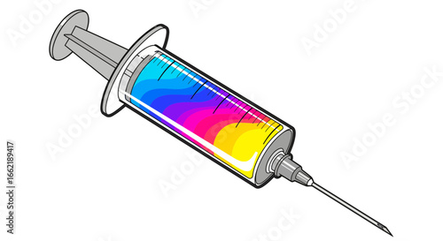 Vibrant Syringe A Colorful Medical Illustration