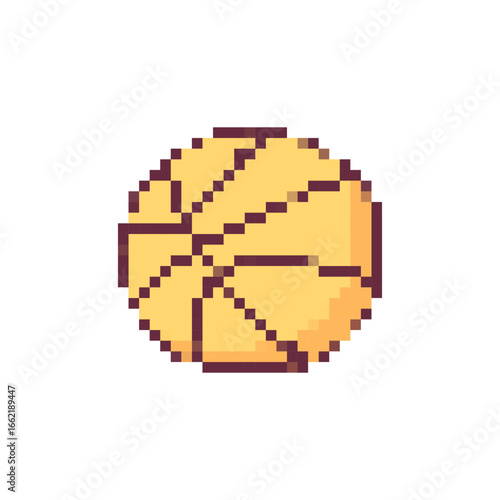 Pixelated cookie icon in mosaic style with a light brown color and fragmented pattern.