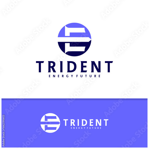 Letter E F with Trident logo icon design vector design template inspiration