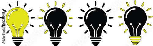 One bright idea stands out from the rest, symbolizing innovation and inspiration.