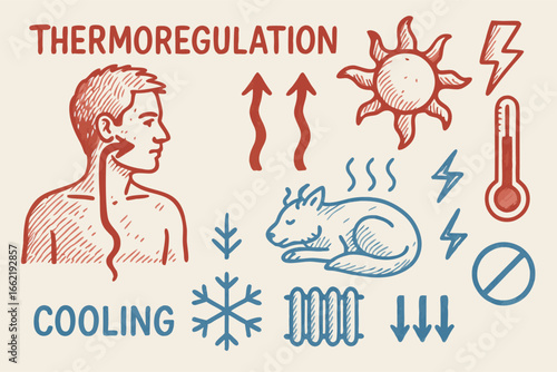Thermoregulation Doodle: Human and Animal Temperature Control