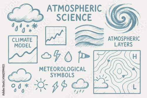 Atmospheric Science and Meteorology Hand-Drawn Icons