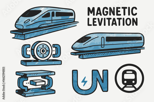 Magnetic Levitation Train Illustration