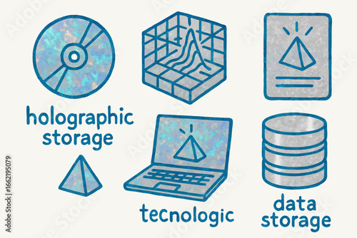 Vector Illustration of Technology and Data Storage Icons