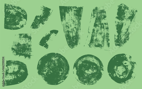 Set of vector zucchini, courgette, and melon prints with rustic organic textures, hand-drawn vegetable silhouettes for botanical, farm, and kitchen design projects.