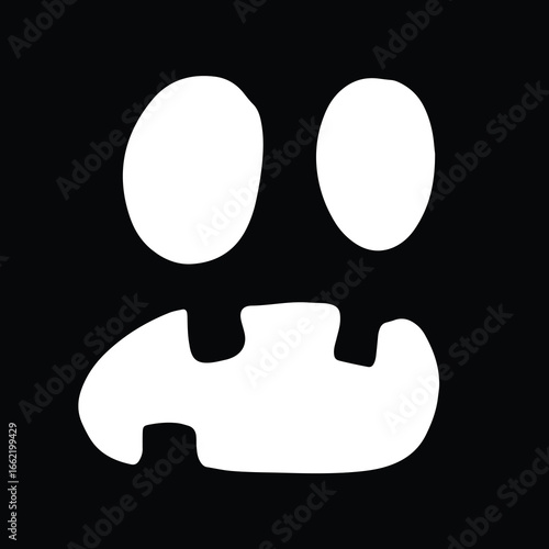 Halloween Pumpkin Cute Faces Silhouette Set, Scary Jack O Lantern Vector