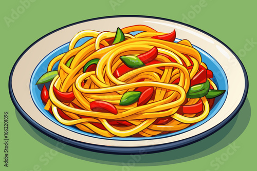 spaghetti with pesto sauce