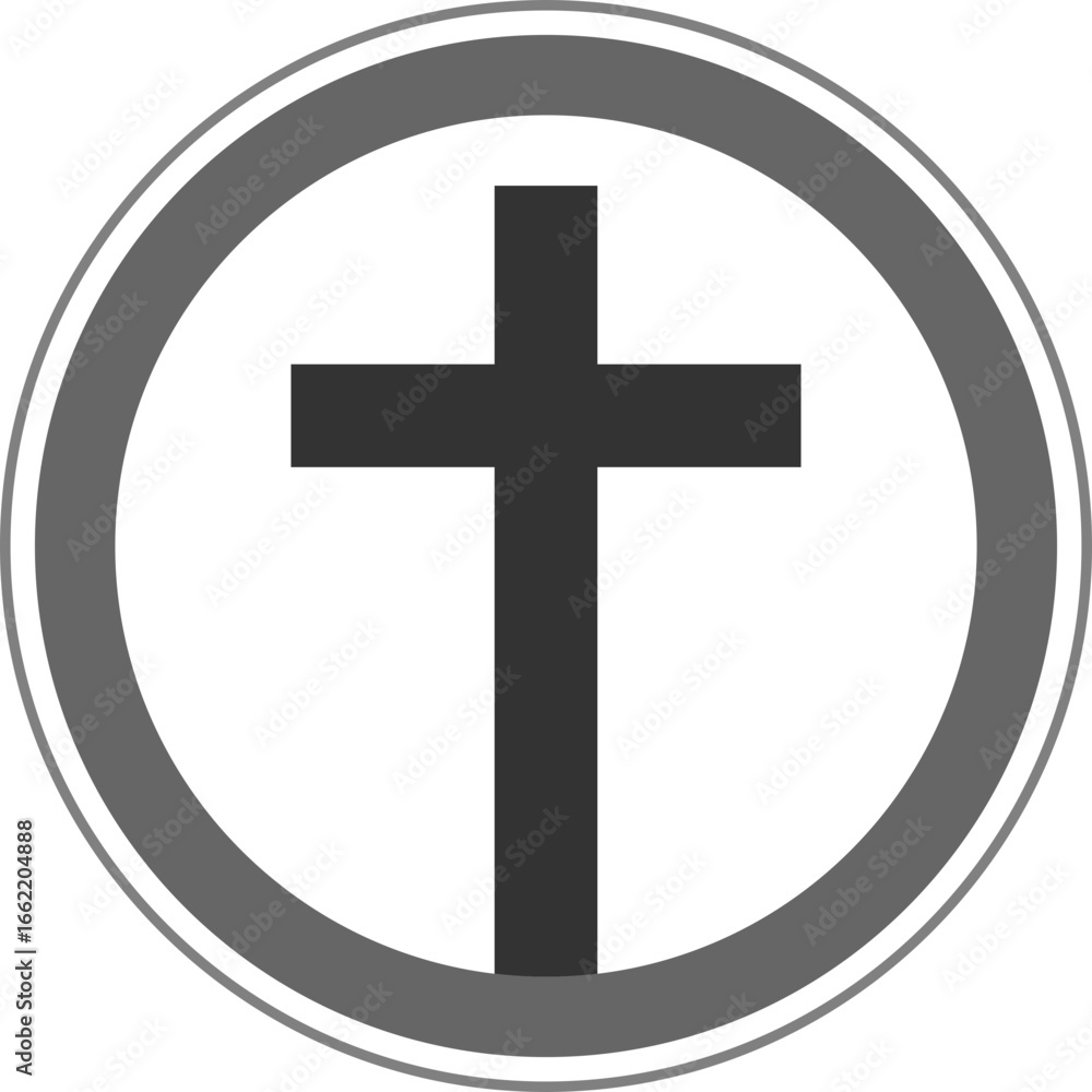 Obraz premium 종교-십자가-원형 프레임
