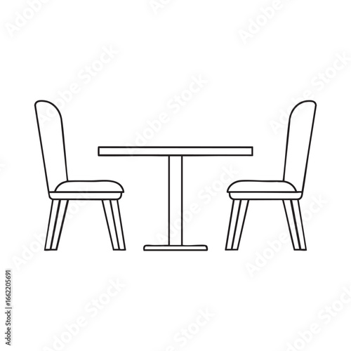 line art set of chairs