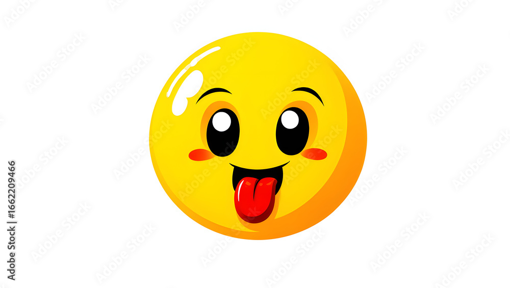 Fototapeta premium Emoji with Sticking Out Tongue