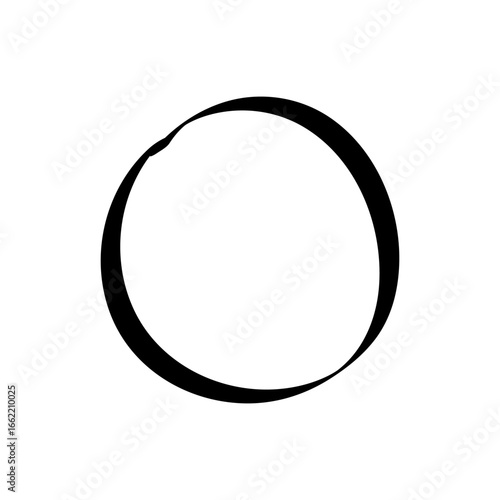 Simple circle checkbox icon in a sketch style, featuring an unchecked state, representing choice.