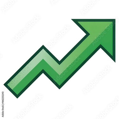 Free Download Green upward trending arrow isolated on transparent background - GFXLoad