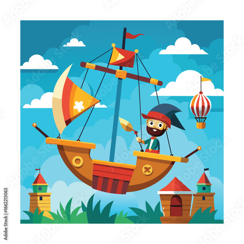 pirate ship ride swinging high